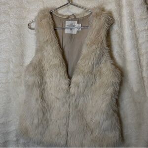 H&M L.O.G.G. Label of Graded Goods Shearling Vest Size Medium Faux Fur